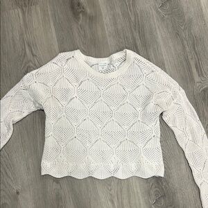 Girls off white knit sweater